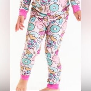 Little Sleepies Pink & Teal Candy-Print Pajama Leggings